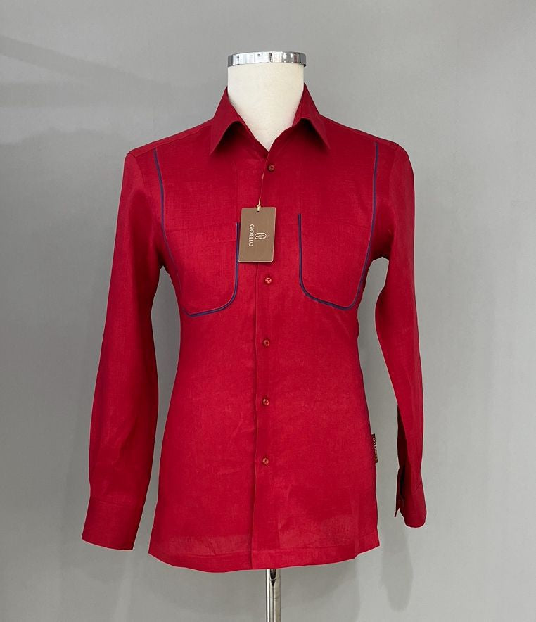 Chemise une poche en lin