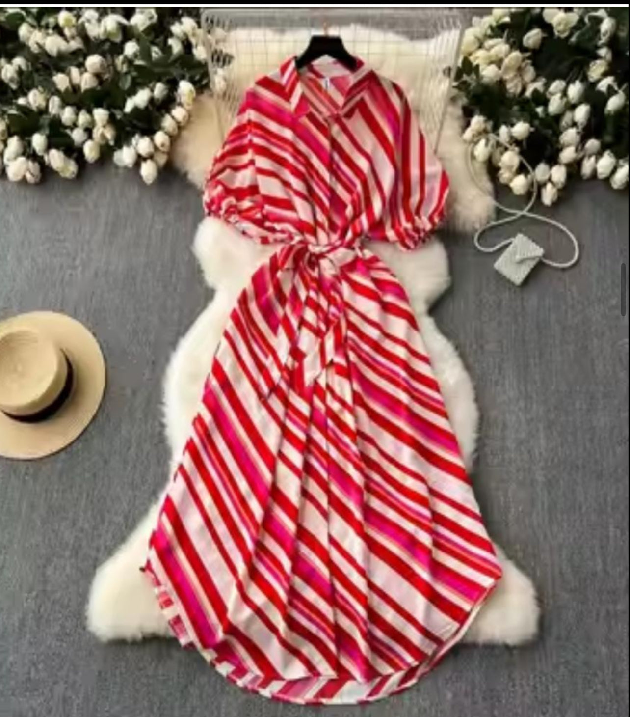 Robe chemise rayé