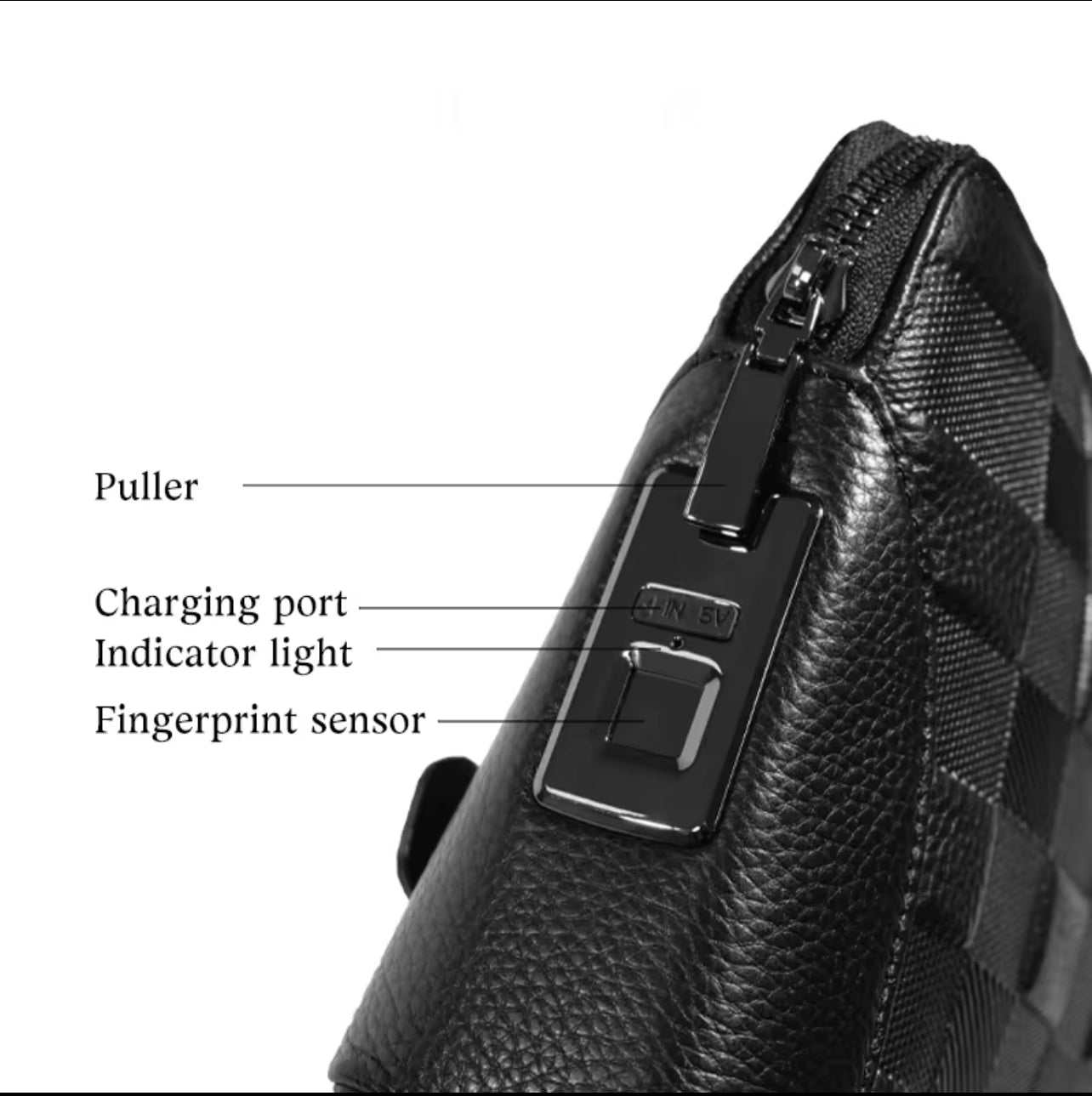 Sac à main en cuir de luxe avec serrure à empreinte digitales personnalisée