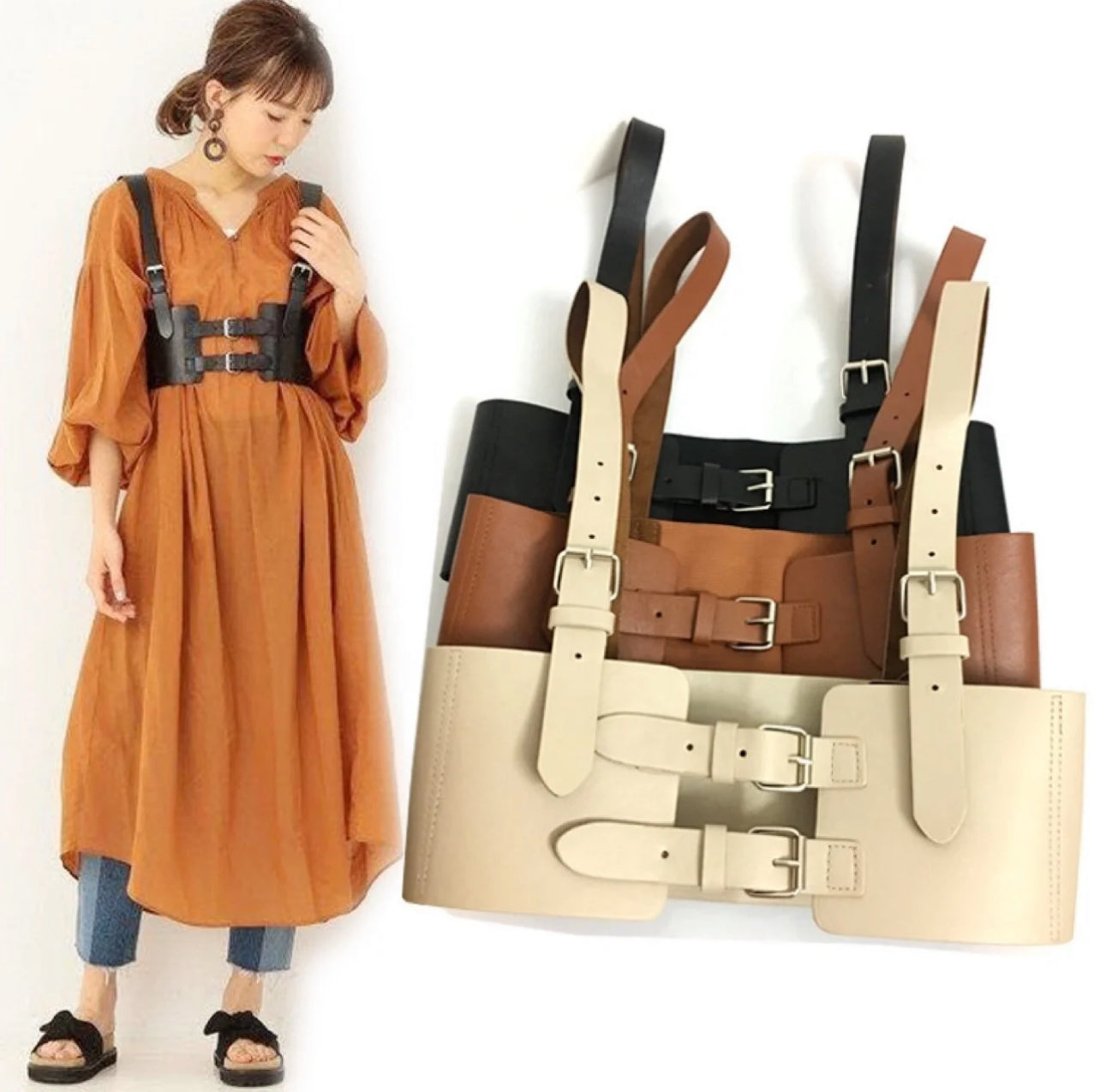 Ceinture gothique style gilet porte-jarretelles