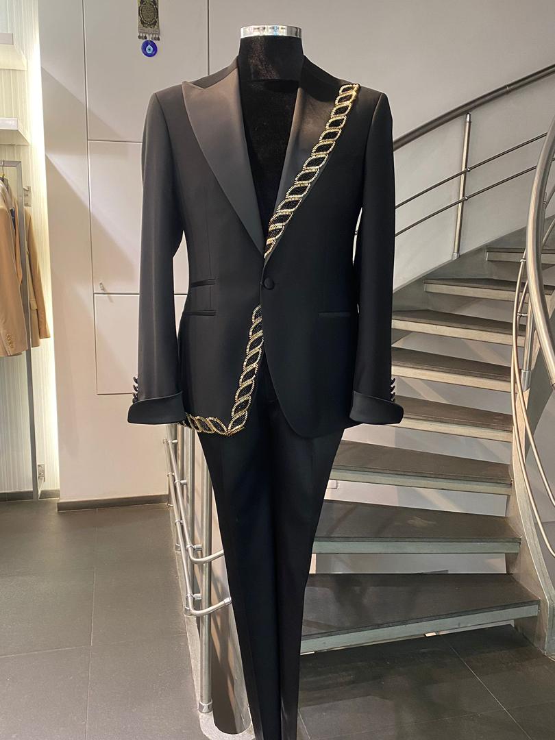 Black ceremonial suit