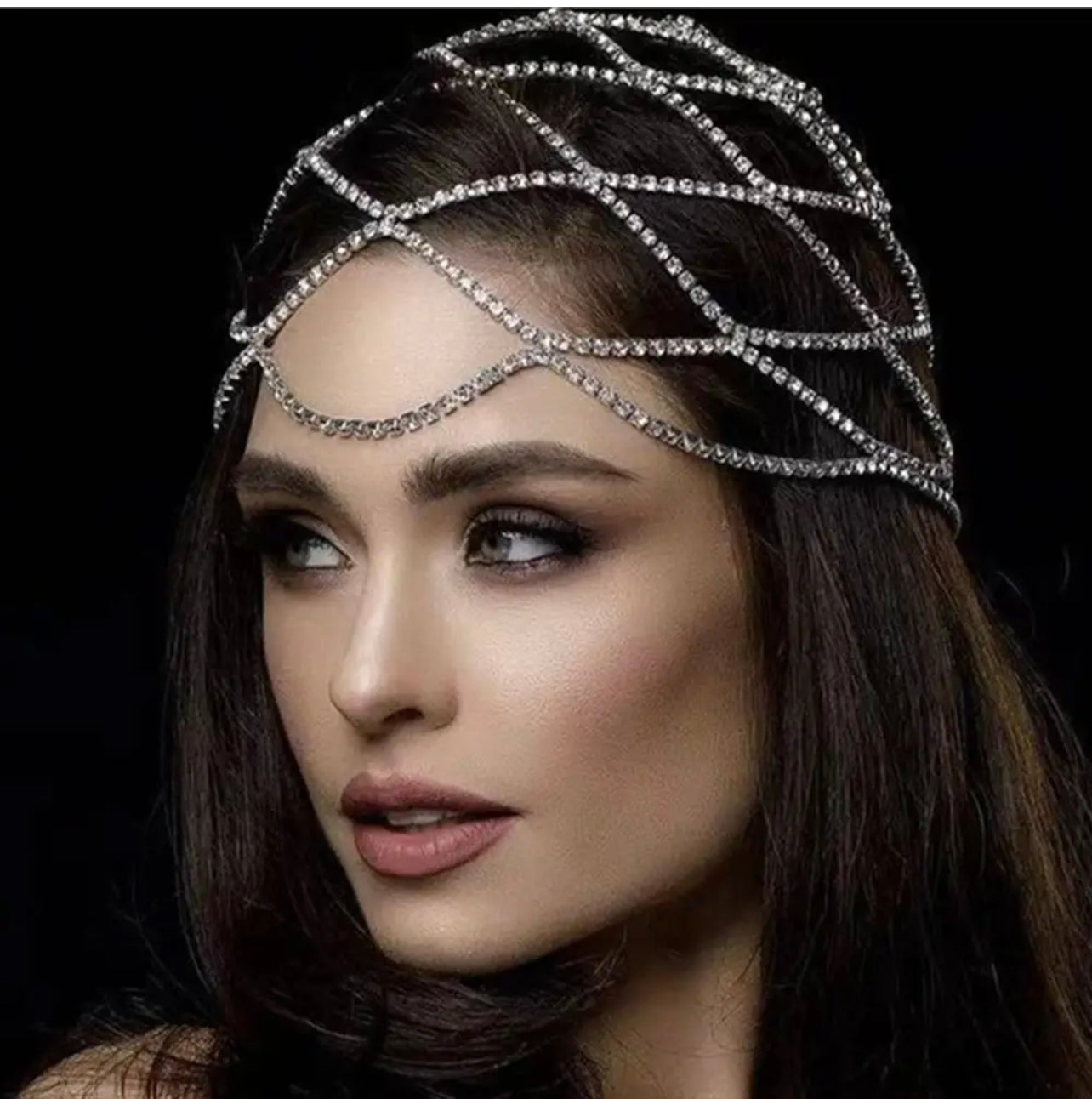 Chaîne à tête ronde en maille avec strass, bijoux de mariage