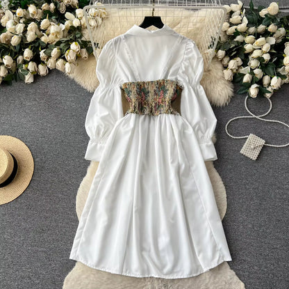 Robe chemise à ceinture à corset
