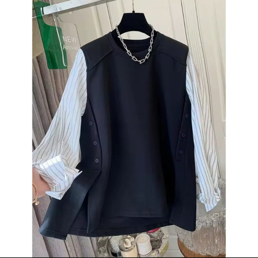 Blouse à manche rayé