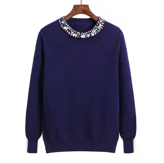 Pull tricoté perle